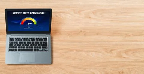 Computer software evaluating website loading speed snugly. 写真素材