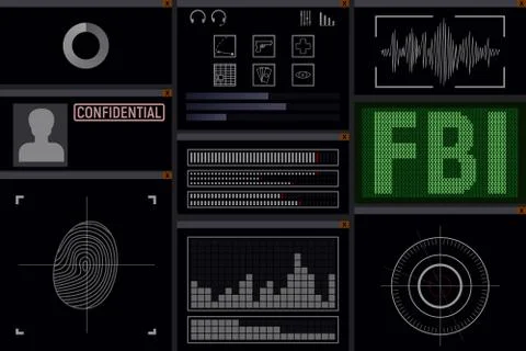 Computer software for the FBI. Stock Illustration