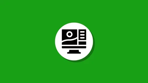 Computer software icon animation on green screen background video editing s.. Stock Footage 327762474