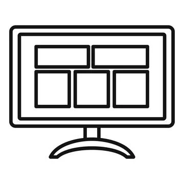 Computer software icon, outline style Stock Illustration