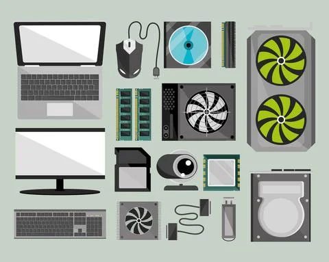 Computer software icons Stock Illustration