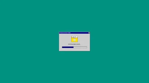 Computer software installation window loading on desktop screen Stock Footage 347013380