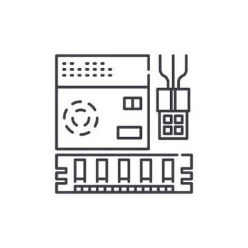Computer software line icon concept. Computer software vector linear 스톡 일러스트