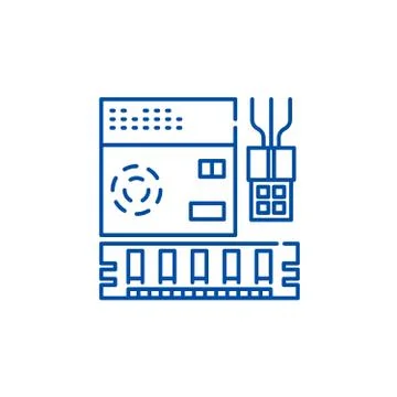 Computer software line icon concept. Computer software flat vector symbol, sign Illustrazione stock