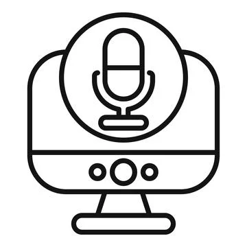 Computer software performing voice search with microphone icon Illustrazione stock