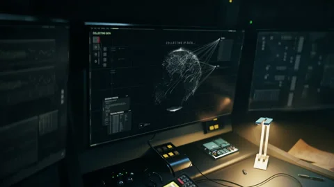 Computer software is processing collected intelligence for the military mission Stock Footage 169164684