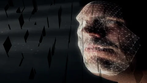 Computer software recognising facial recognition Stock Footage 105035921