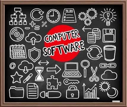 Computer Software set Illustrazione stock