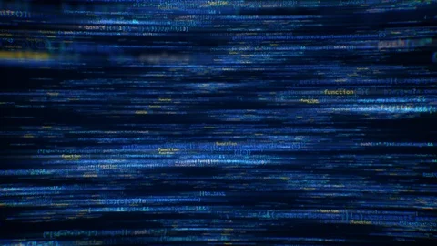 Computer software source code in virtual network loop Stock Footage 87664716