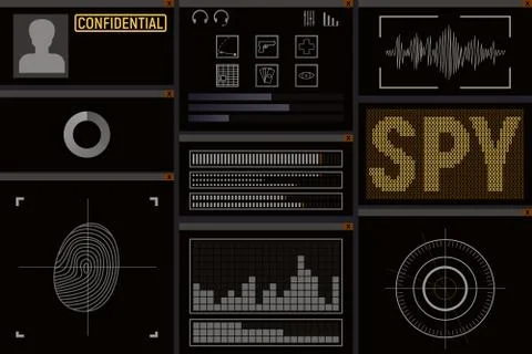 Computer software for the spy. 스톡 일러스트