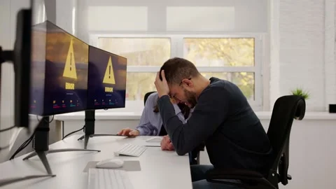 Computer Software System Error Screen. Hacker Breach Stock Footage 320770289