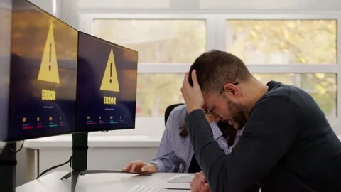 Computer Software System Error Screen. Hacker Breach Stock Footage 321969138