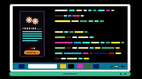 Computer software updating and Troubleshooting Stock Footage 284528918