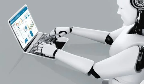 Computer software for website traffic analytics data on computer screen snugly Illustrazione stock