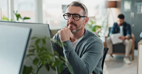 Computer, solution and web development with happy man software engineer in Stockbeeldmateriaal 290123988