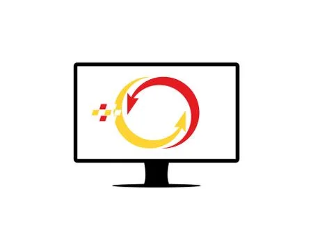 Computer solution logo Illustrazione stock