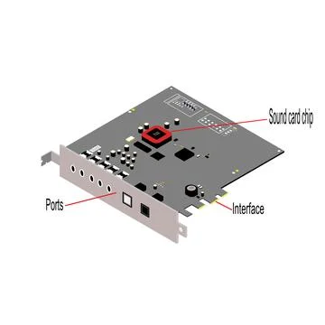 Computer sound card Illustrazione stock