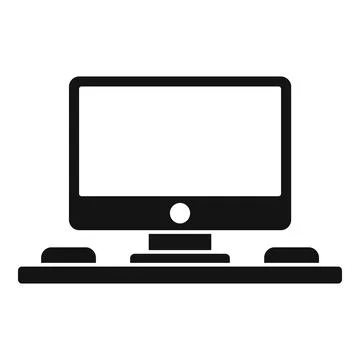 Computer space organization icon, simple style 스톡 일러스트