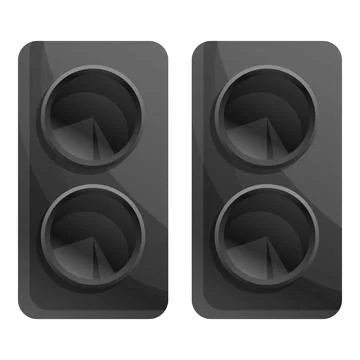 Computer speakers icon, cartoon style Stock Illustration