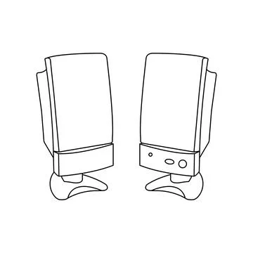 Computer speakers icon design 스톡 일러스트