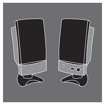 Computer speakers icon design Stock-Illustration