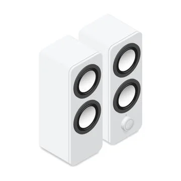 Computer speakers isometric icon Stock Illustration
