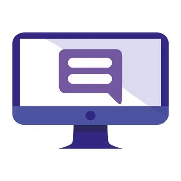 Computer with speech bubble Stockillustratie