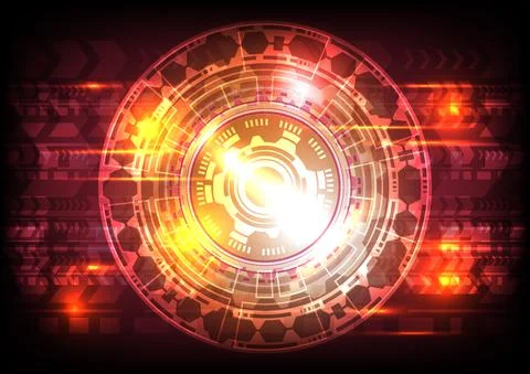 Computer speed arrow. Abstract hologram hi-tech background. Virtual reality t Stock Illustration