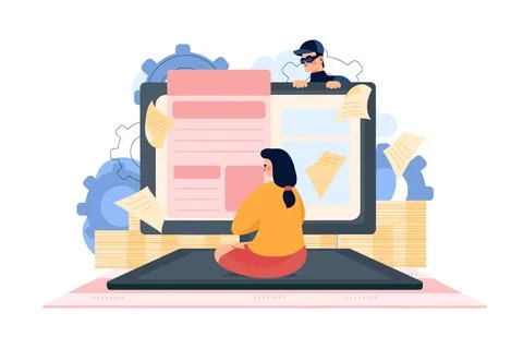 Computer Spyware Attack Stock Illustration