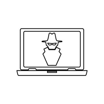 Computer spyware infected Stock Illustration