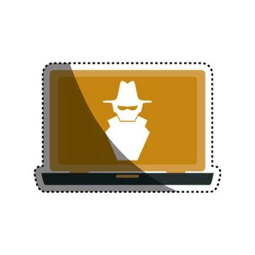 Computer spyware infected Stock Illustration