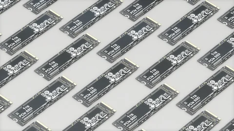 Computer SSD storage top view	 Stock Footage 102209760