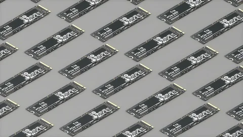 Computer SSD storage top view	 Stock Footage 102304136