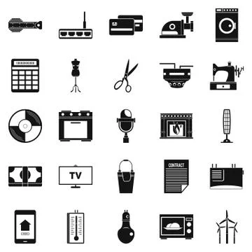 Computer staff icons set, simple style イラスト素材