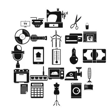 Computer staff icons set, simple style イラスト素材