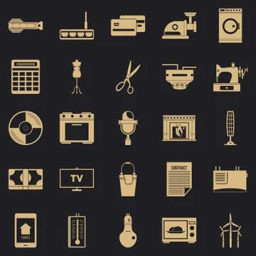 Computer staff icons set, simple style イラスト素材