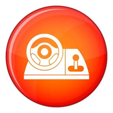 Computer steering wheel icon, flat style Stock-Illustration