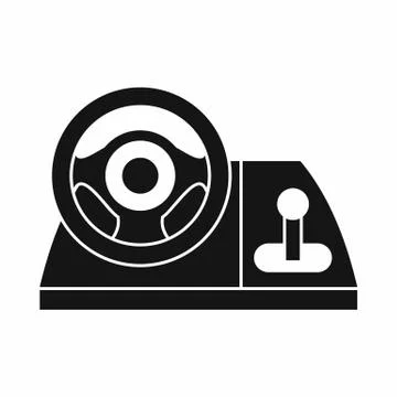 Computer steering wheel icon, simple style Stock-Illustration