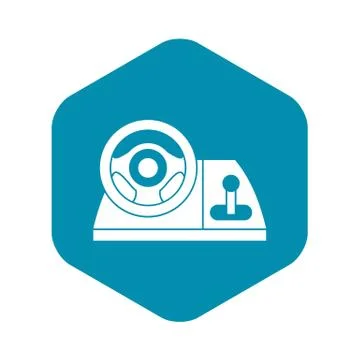 Computer steering wheel icon, simple style Stock Illustration