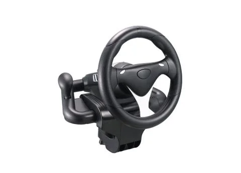 Computer steering wheel isolated on white background Foto stock