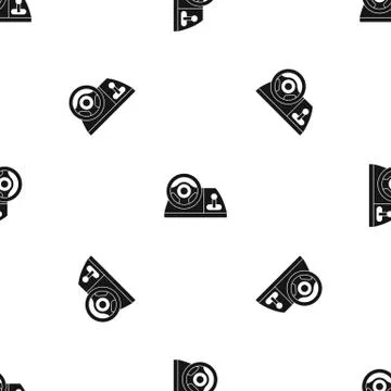 Computer steering wheel pattern seamless black イラスト素材
