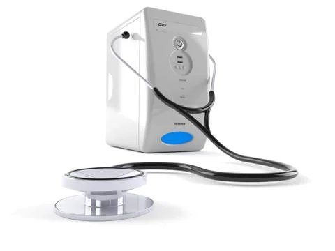 Computer with stethoscope Stock-Illustration
