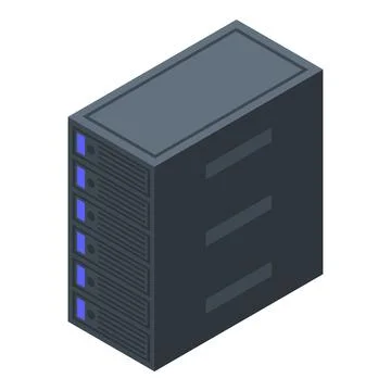 Computer storage icon, isometric style 스톡 일러스트