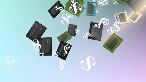 Computer storage SSD price drop Stock Footage 104964614