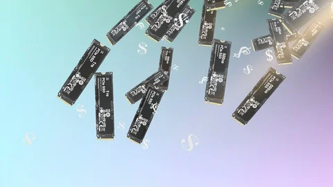 Computer storage SSD price drop Stock Footage 104964633