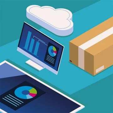 Computer storage tech イラスト素材