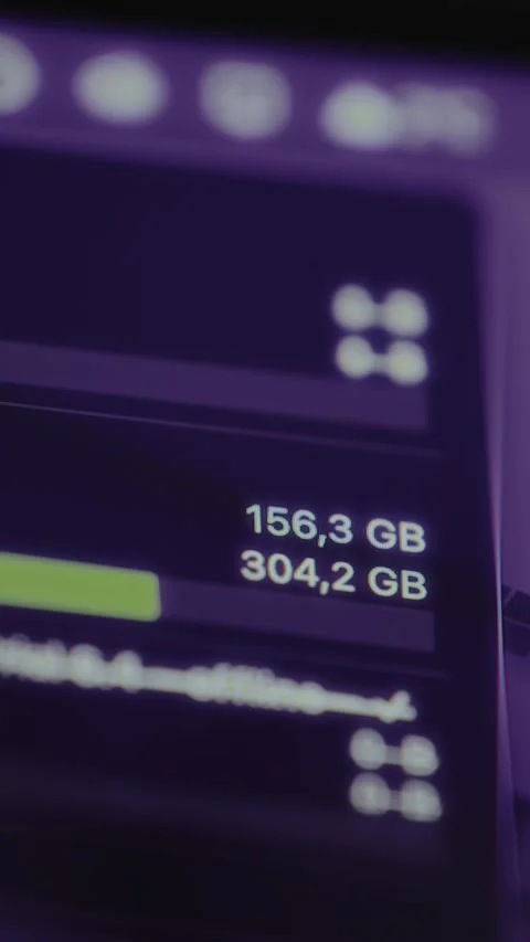 Computer storage usage interface showing the amount of used amount out of total Stock Footage 327914746