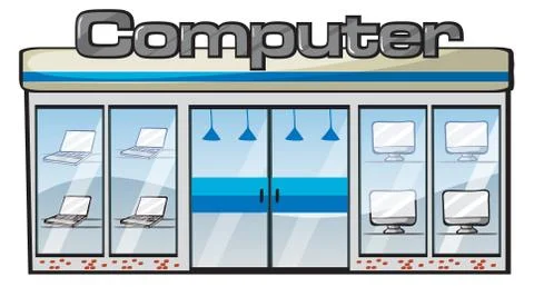 A computer store 스톡 일러스트