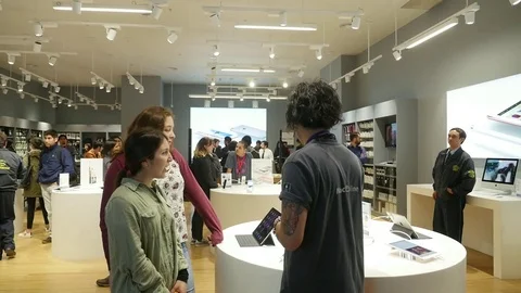 Computer store interior Stock Footage 77051844