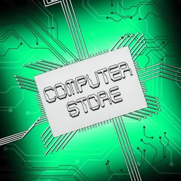 Computer Store Shows Pc Shop 3d Illustration Stock Illustration
